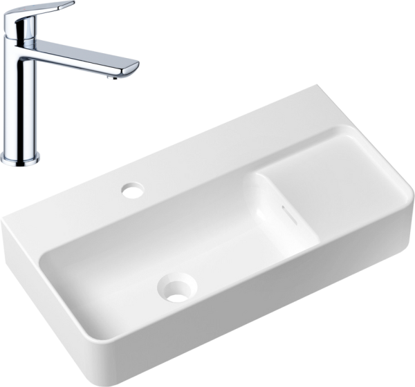 Комплект Накладная раковина Lavinia Boho Bathroom Sink Slim 33311011 + Смеситель Wellsee ICON! for life 182301000 хром