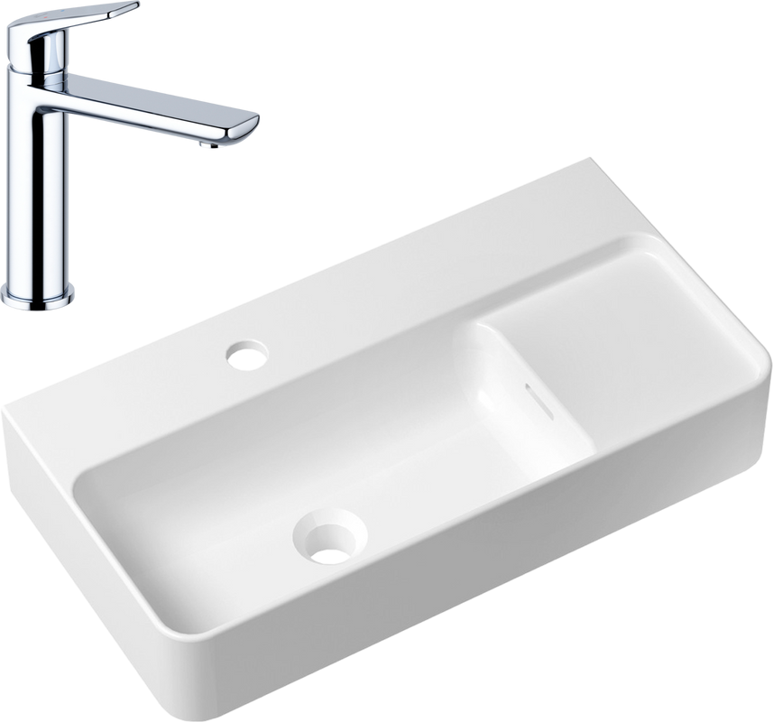 Комплект Накладная раковина Lavinia Boho Bathroom Sink Slim 33311011 + Смеситель Wellsee ICON! for life 182301000 хром