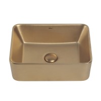 Накладная раковина Abber Rechteck AC2213MMG 41 матовое золото, прямоугольная, фаянс