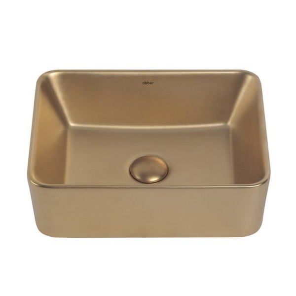 Накладная раковина Abber Rechteck AC2213MMG 41 матовое золото, прямоугольная, фаянс