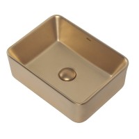 Накладная раковина Abber Rechteck AC2213MMG 41 матовое золото, прямоугольная, фаянс