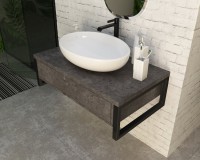 Тумба под раковину 1MarKa Grunge Loft 100 бетон темно-серый