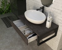 Тумба под раковину 1MarKa Grunge Loft 100 бетон темно-серый