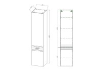 Шкаф-пенал для ванной AQUATEK Вега AQ70035L-GS шалфей зеленый, петли слева