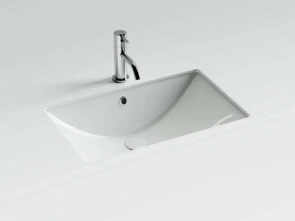 Раковина встраиваемая снизу Ceramicanova Era прямоугольная 600x390x190 мм с переливом цвет белый CN6082
