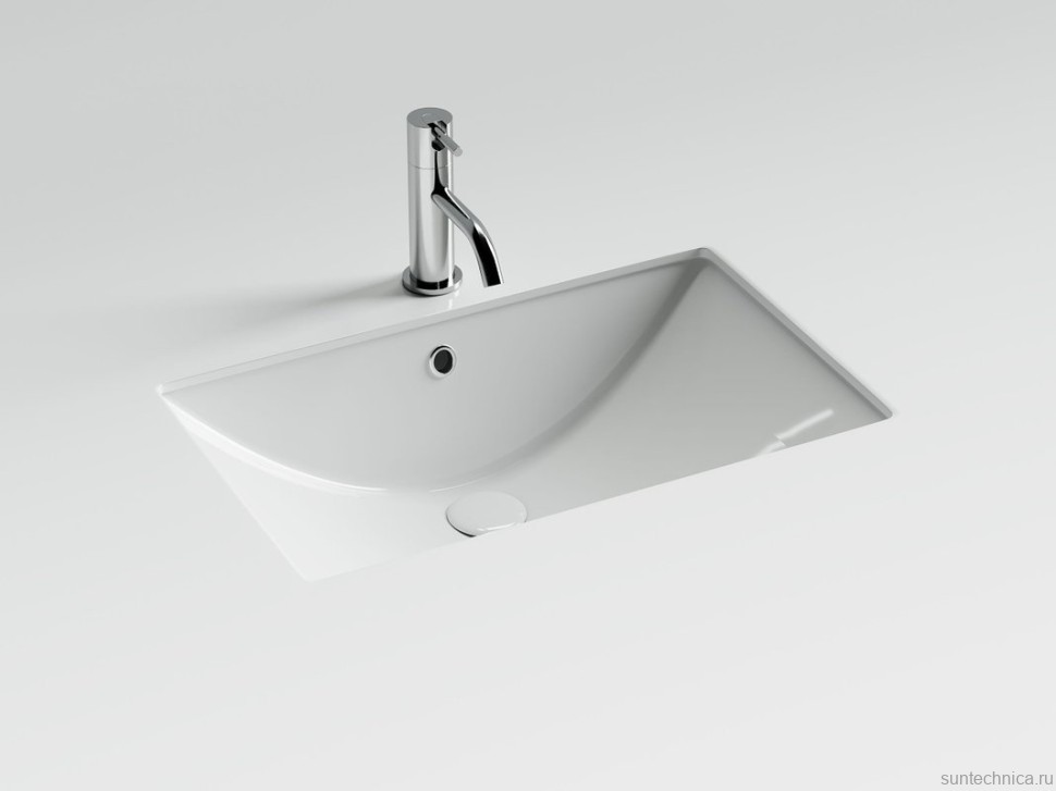 Раковина встраиваемая снизу Ceramicanova Era прямоугольная 600x390x190 мм с переливом цвет белый CN6082