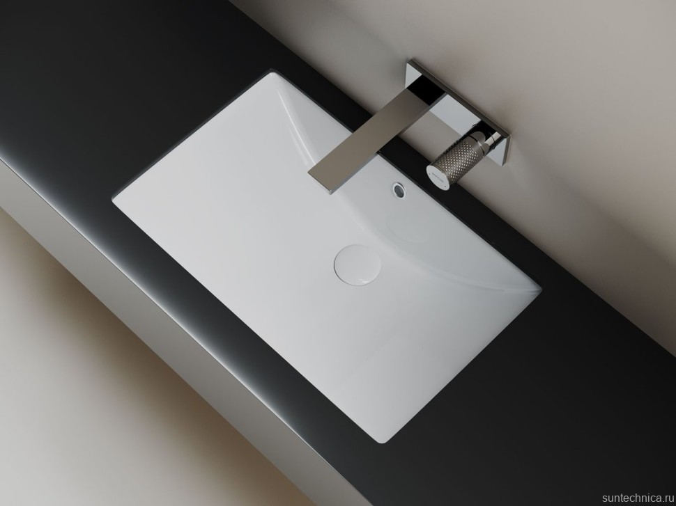Раковина встраиваемая снизу Ceramicanova Era прямоугольная 600x390x190 мм с переливом цвет белый CN6082