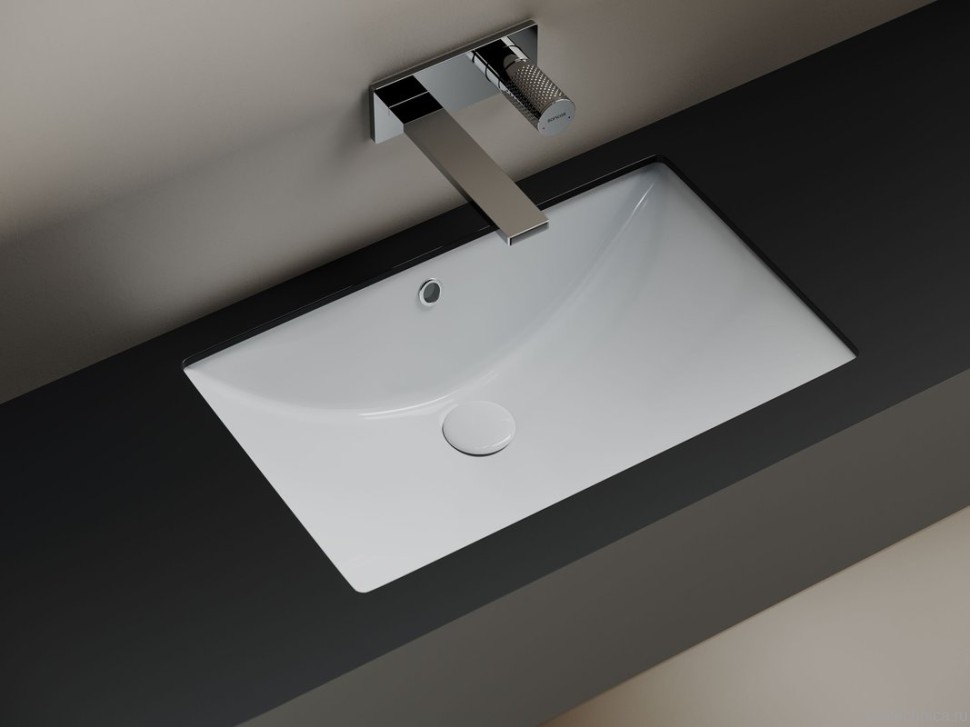 Раковина встраиваемая снизу Ceramicanova Era прямоугольная 600x390x190 мм с переливом цвет белый CN6082