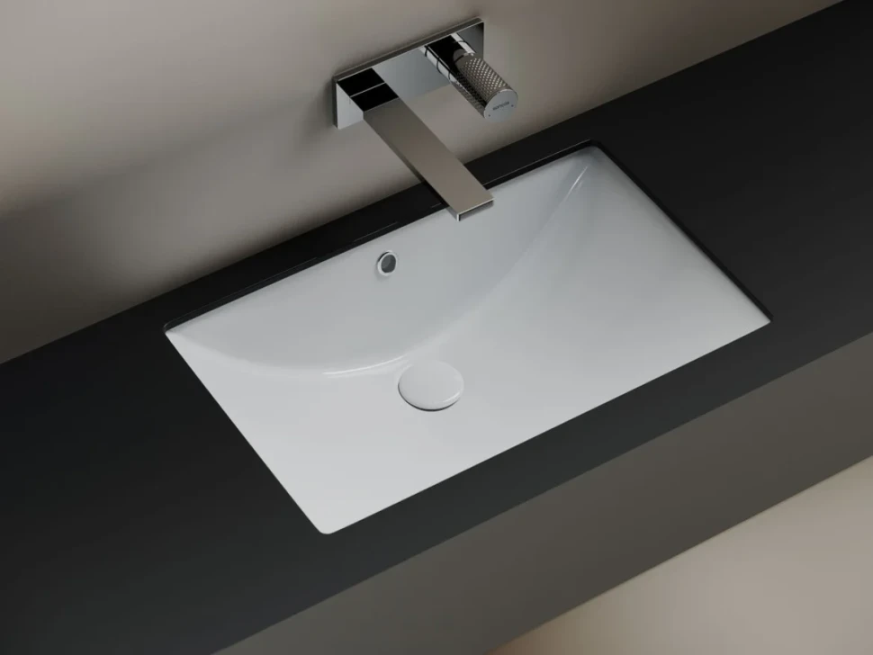 Раковина встраиваемая снизу Ceramicanova Era прямоугольная 600x390x190 мм с переливом цвет белый CN6082
