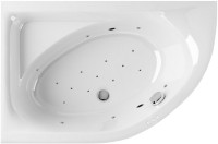 Акриловая ванна Excellent Aquarella WAEX.ARL15.RELAX L 150x100 см, угловая, левая, пристенная, с гидромассажем, белая, асимметричная, с каркасом, с сиденьем, со сливом-переливом