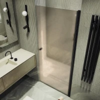 Душевая дверь в нишу Maybahglass MGD-799-6 60 см, профиль черный, стекло бронза матовое