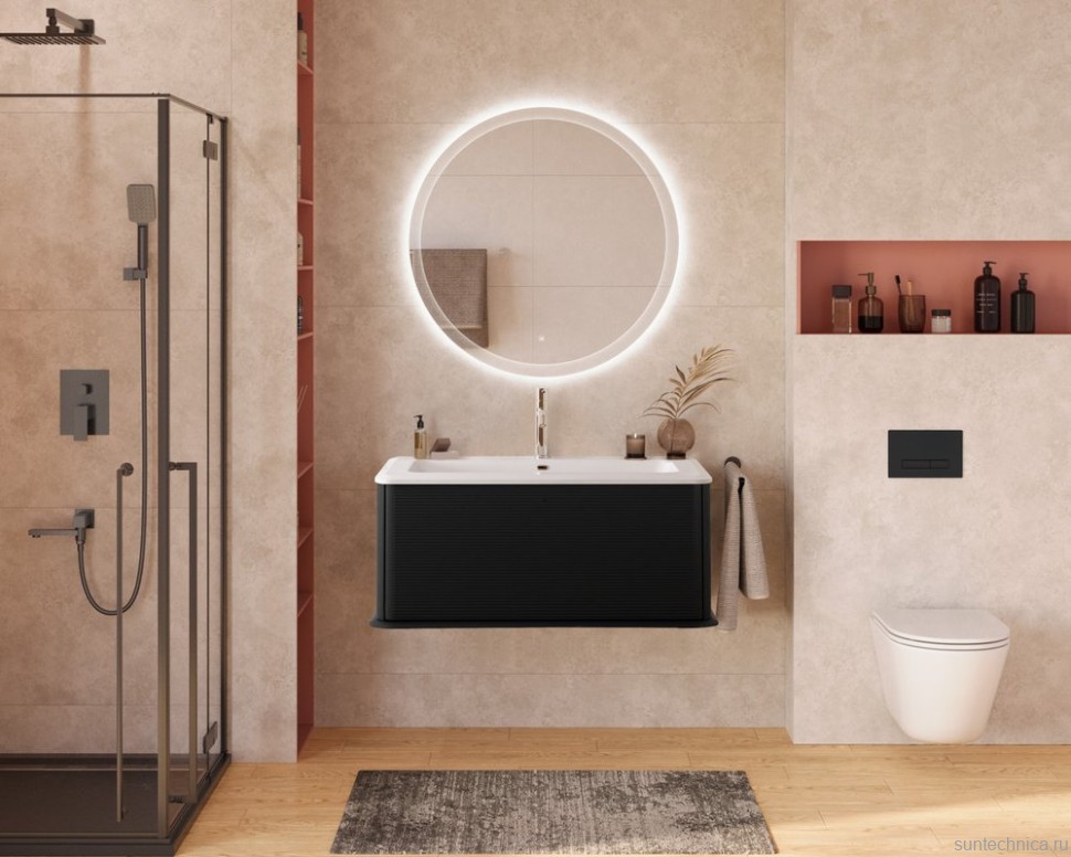 Тумба под раковину без столешницы Cezares Idra 100 1 ящик, nero opaco