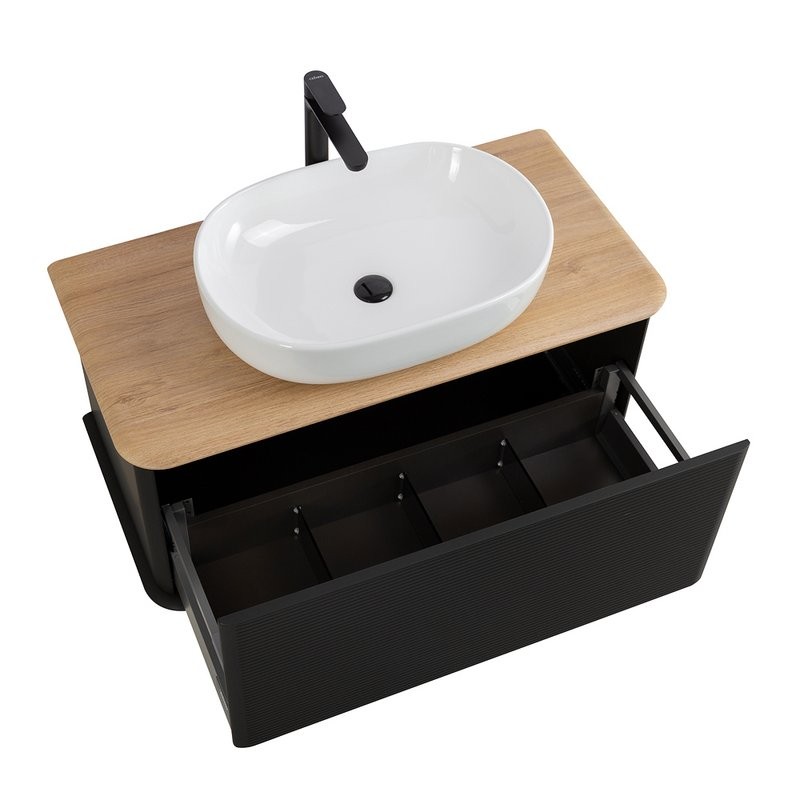 Тумба под раковину без столешницы Cezares Idra 100 1 ящик, nero opaco