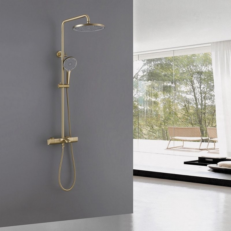 Душевая стойка Abber Thermostat AF8516GL матовое золото