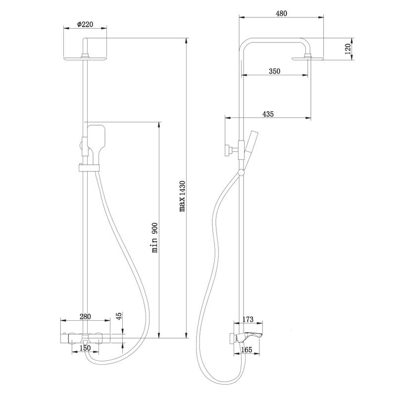 Душевая стойка Abber Thermostat AF8516GL матовое золото