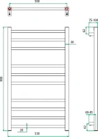 Полотенцесушитель электрический Grota Estro 53x90 Полотенцесушитель электрический Grota Estro 53x90