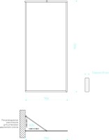 Душевая перегородка Maybahglass MGD-827-6 79 см, профиль черный, стекло сатин