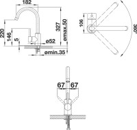 Комплект Мойка Omoikiri Daisen 46-BL черная + Смеситель Blanco Mida Silgranit 524201