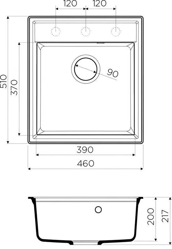 Комплект Мойка Omoikiri Daisen 46-BL черная + Смеситель Blanco Mida Silgranit 524201