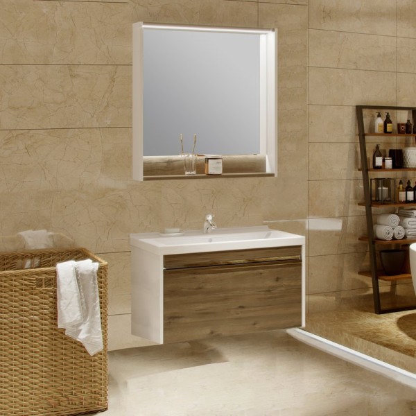 Мебель для ванной комнаты AQUATON Капри 80 таксония темная, подвесная