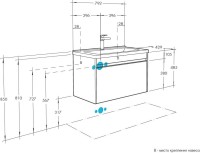 Мебель для ванной комнаты AQUATON Капри 80 таксония темная, подвесная