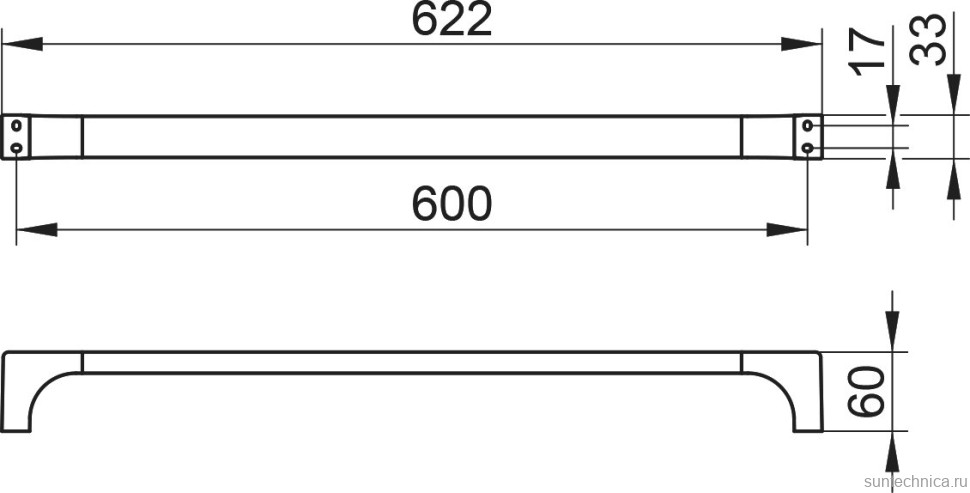 Полотенцедержатель Keuco Edition 11 11101010600 60 см, хром