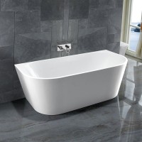 Акриловая ванна Vincea VBT-421-1800 180x80 см, пристенная, белая, овальная, на ножках, со сливом-переливом