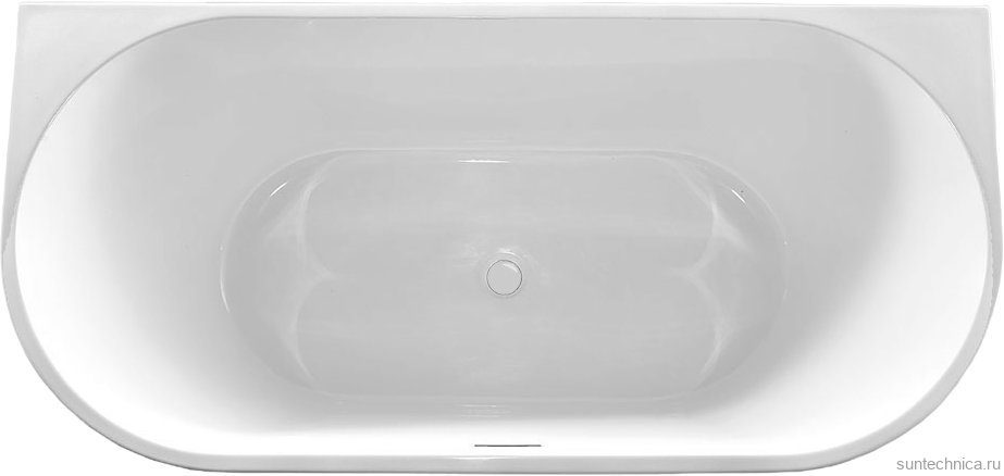 Акриловая ванна Vincea VBT-421-1800 180x80 см, пристенная, белая, овальная, на ножках, со сливом-переливом