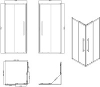 Душевой уголок Esbano Flex ESF-90KV-C 90х90 см, профиль хром, стекло прозрачное