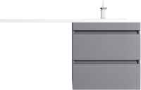 Тумба с раковиной Style Line Даллас Леон 120 R Люкс Plus подвесная, серая матовая, для стиральной машины