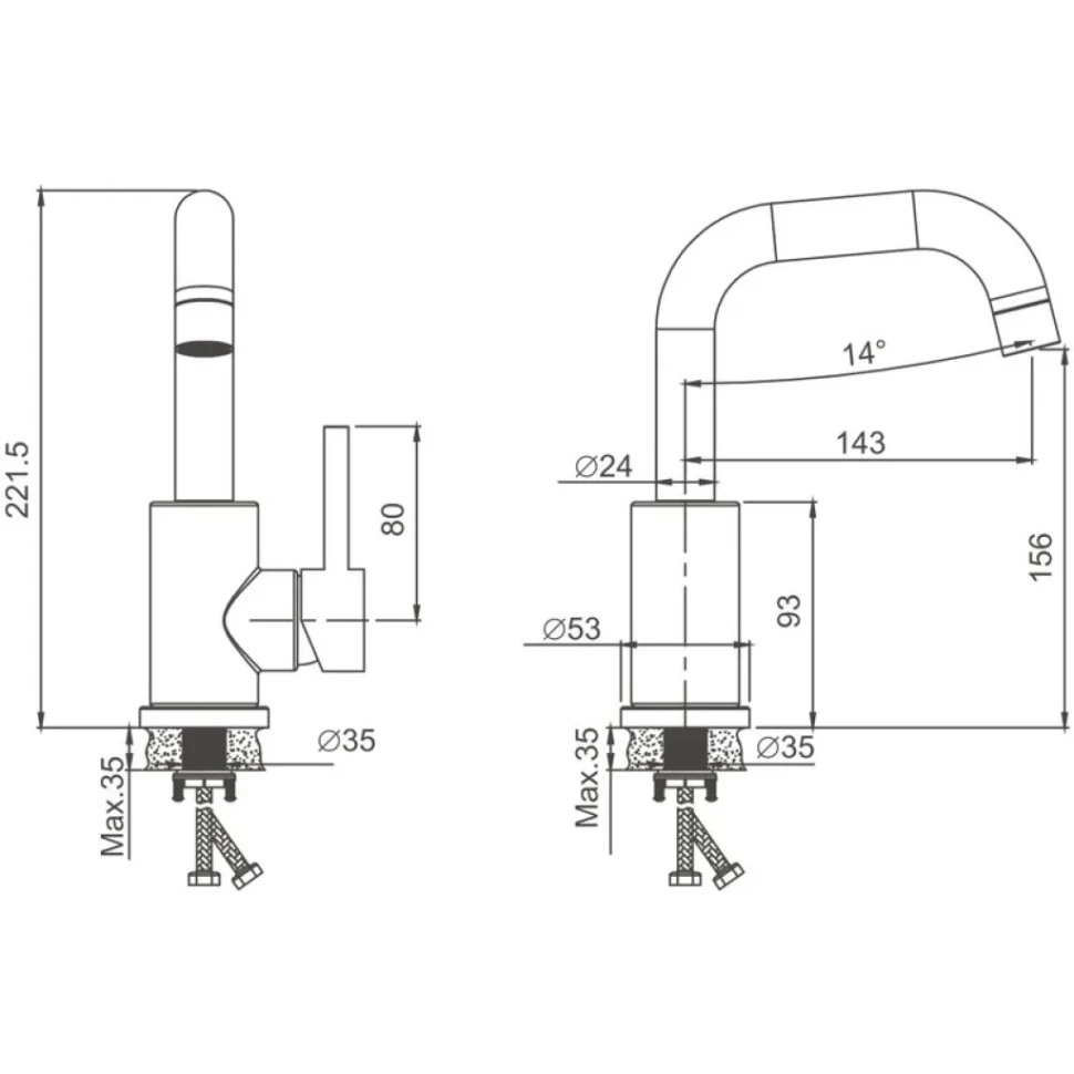 Смеситель для раковины BELZ B809 B10809 хром