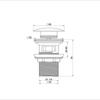 Донный клапан для раковины Wonzon & Woghand WW-88SS01-BG с переливом, брашированное золото Донный клапан для раковины Wonzon & Woghand WW-88SS01-BG с переливом, брашированное золото