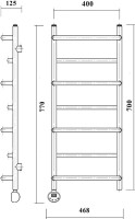 Полотенцесушитель электрический Domoterm Орфей П7 40x70, хром, L
