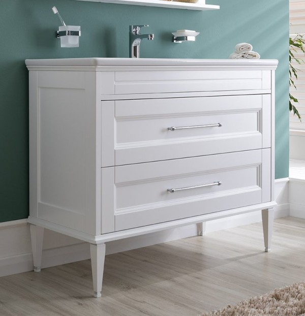 Тумба под раковину Aquanet Бостон М 100 ручки хром