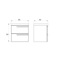 Тумба с раковиной ASB-Mebel Тида 60 глянцевая белая, раковина Santek Миранда 60