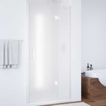 Душевая дверь в нишу Vegas Glass AFP 110 01 10 R вход 63 см, профиль белый, стекло сатин