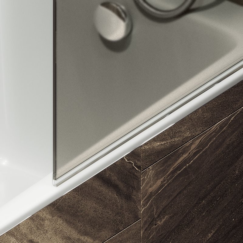 Шторка на ванну Maybahglass MGV-790-5 80x140, профиль матовый хром, стекло матовая бронза