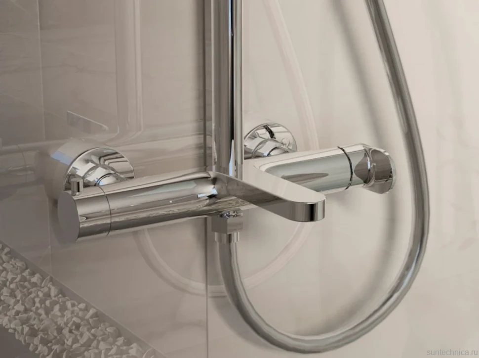 Душевая стойка Vincea Rondo VSFS-1R1CH с изливом, хром
