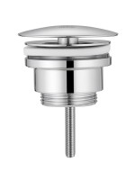 Донный клапан для раковины Abber AF0012 без перелива, глянцевый хром