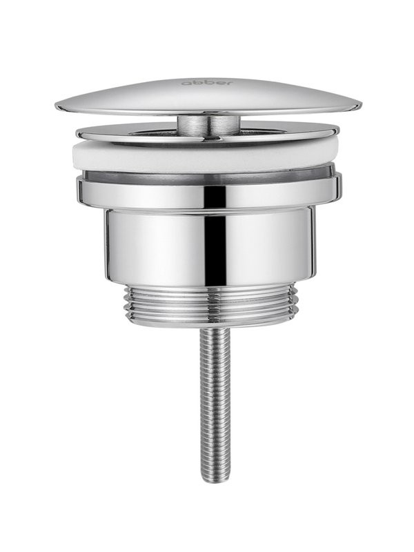 Донный клапан для раковины Abber AF0012 без перелива, глянцевый хром