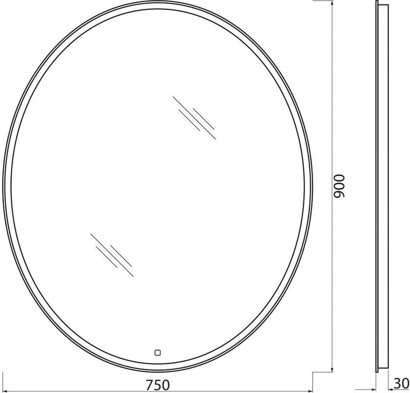 Зеркало BelBagno SPC-VST-750-900-LED-TCH