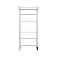 Полотенцесушитель электрический Grota Alto 430х1000 RAL9016 EL 100x45 см, подключение справа, слева, скрытое подключение справа, матовый белый, лесенка, из стали, с полкой