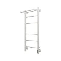 Полотенцесушитель электрический Grota Alto 430х1000 RAL9016 EL 100x45 см, подключение справа, слева, скрытое подключение справа, матовый белый, лесенка, из стали, с полкой