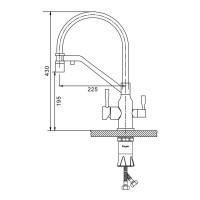 Смеситель для кухни с подключением фильтра Raglo R81.62.03, золотой сатин