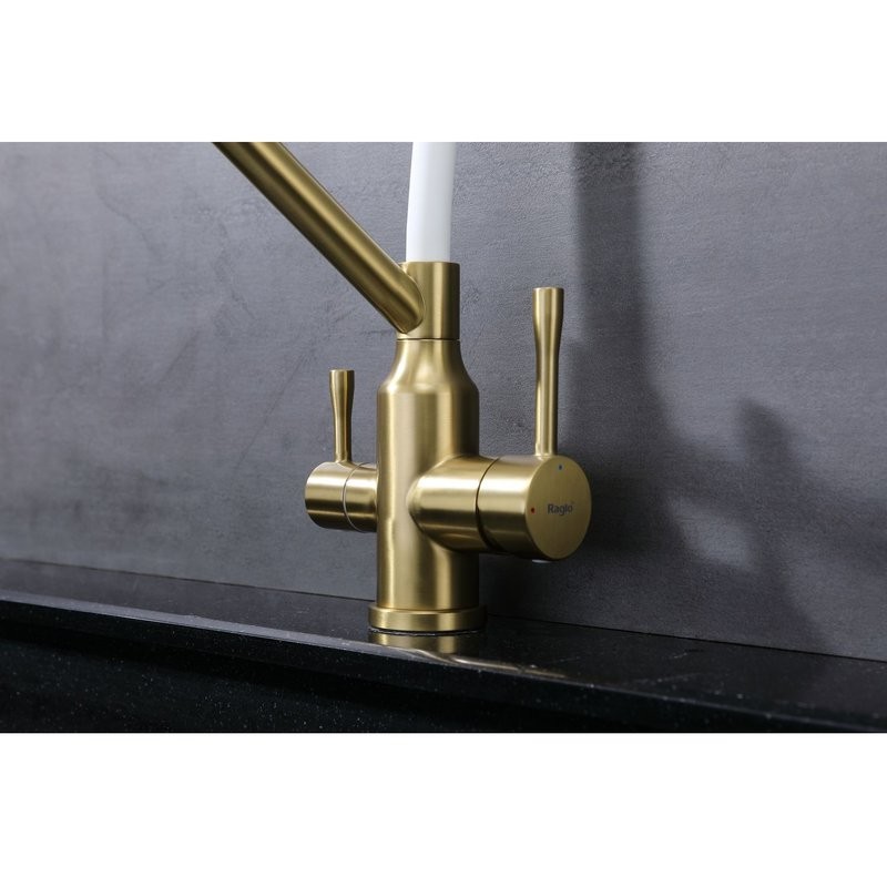 Смеситель для кухни с подключением фильтра Raglo R81.62.03, золотой сатин