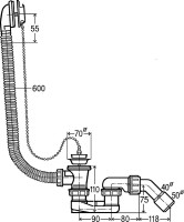 Слив-перелив для ванны Viega 311537 52 мм, хром, с сифоном