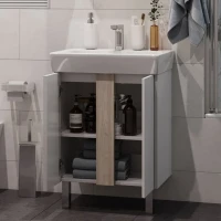 Тумба с раковиной AQUATON Кантри 60, белый/дуб верона