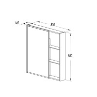 Зеркало-шкаф AQUATON Амели 80 антрацит