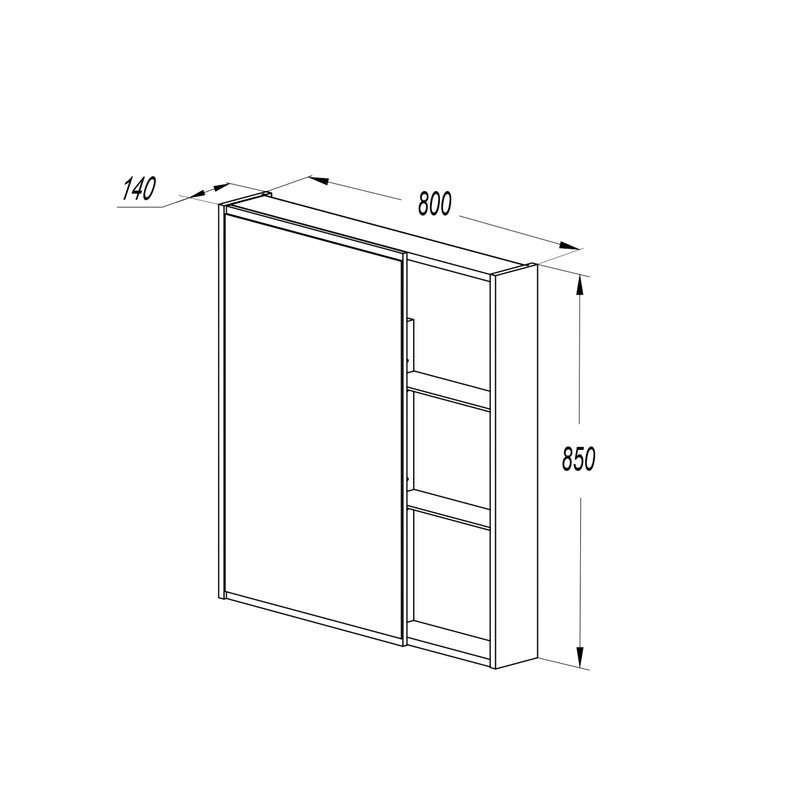 Зеркало-шкаф AQUATON Амели 80 антрацит
