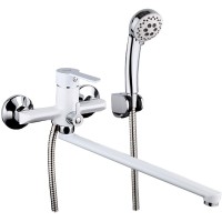 Смеситель с длинным изливом для ванны Frap H41 F2241 белый, хром